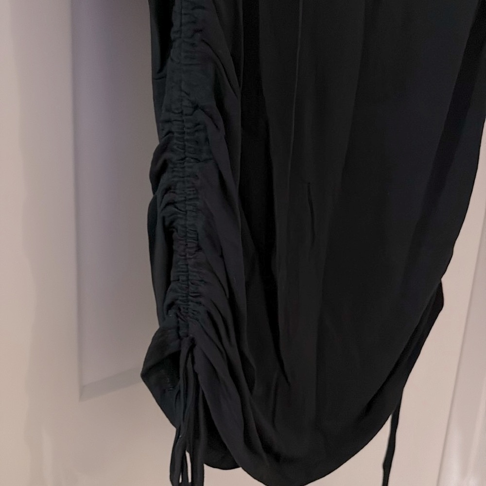 NWT [Lea & Viola] Black Long Sleeve Cinched Rouched Drawstring Dress Women’s S - Picture 6 of 14